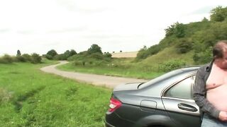 Old grandpa takes his granddaughter for a ride to fuck her outdoor - 7 image
