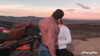A sexy cowboy makes love to a cowgirl on a tractor - 3 image