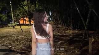 Risky flashing and naked in a park! not even the rain stopped me - 2 image