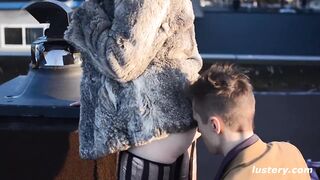 Dom/Sub Play On A Public Rooftop - 6 image