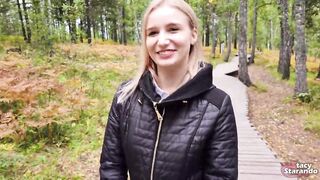 Walking with my stepsister in the forest park. Sex blog, Live video. - POV - 2 image