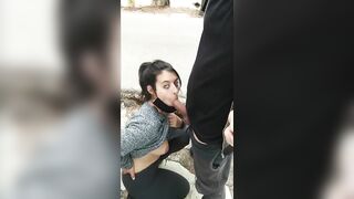 Hot blowjob in the street risky public outdoor - 15 image