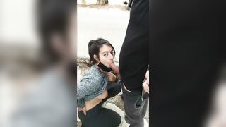 Hot blowjob in the street risky public - 15 image