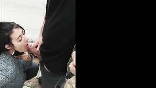 Hot blowjob in the street risky public - 8 image