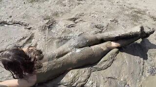 Nude Girl Playing in the Mud - 3 image
