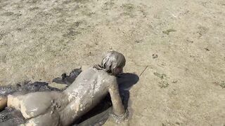 Nude Girl Playing in the Mud - 9 image