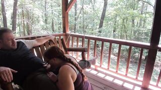 Outdoor Porch Swinging Blow Job and Pussy Licking with Ginger MILF Wife With Long Braided Hair - 10 image