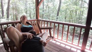 Outdoor Porch Swinging Blow Job and Pussy Licking with Ginger MILF Wife With Long Braided Hair - 2 image