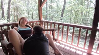 Outdoor Porch Swinging Blow Job and Pussy Licking with Ginger MILF Wife With Long Braided Hair - 6 image