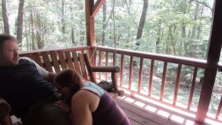 Outdoor Porch Swinging Blow Job and Pussy Licking with Ginger MILF Wife With Long Braided Hair - 8 image