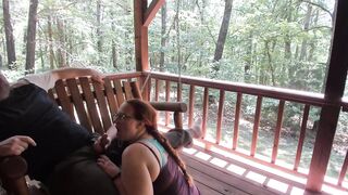 Outdoor Porch Swinging Blow Job and Pussy Licking with Ginger MILF Wife With Long Braided Hair - 9 image