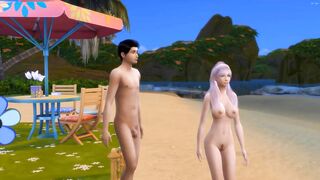 Virgin couple fuck for the first time on a nudist beach - 3 image