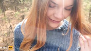 I wanted to cum in her mouth on a walk in the autumn forest - pov - 4k - Hungry Fox - 2 image