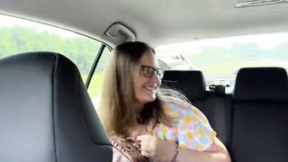 Two students gave a ride to fellow traveler MILF to creampie - 2 image