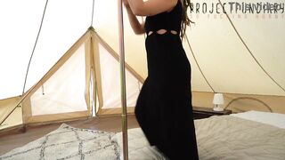 exotic curvy dread head girl fucked without protection in a tipi tent - public festival sex, projectfundiary - 4 image