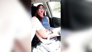 Sissy Slut Bess repeatedly interrupted trying to cum in her car - 14 image