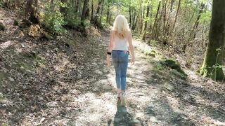 Perfect Booty Wife gets her Pussy drilled on Public Trail - Amateur Couple Miele Blanco - 2 image