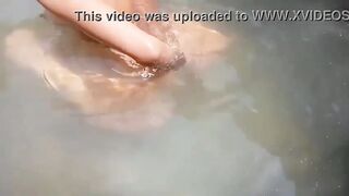 Desi Indian Teen Girl Bathing Outdoors Showing Natural Big Boobs - 9 image