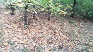 Mouthfuck and cum in my girlfriend's mouth in the dark woods - Girls fly orgasm - 4 image