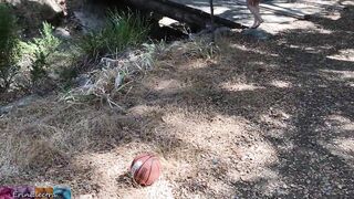 Girl gets her ball from the neighbor's and gets good balling - 4 image