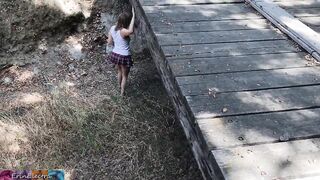 Girl gets her ball from the neighbor's and gets good balling - 5 image