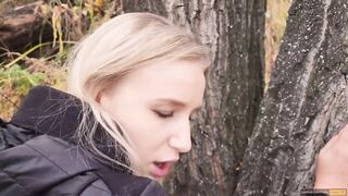 My teen stepsister loves to fuck and swallow cum outdoors. - POV - 9 image