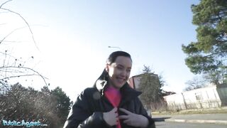 Public Agent - Young Spanish brunette with pert tits seduced in public into outdoor blowjob and sex - 5 image