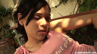 Teen Miho gets fucked outdoors - 1 image