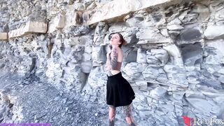 Tattooed Girl Fingering Pussy by the Sea - Outdoor - 4 image