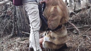 Outdoor sex with redhead teen in winter forest. Risky public fuck - 12 image