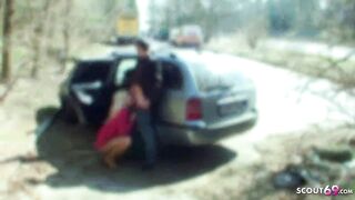 Real Teen Street Outdoor Fuck on Parking Spot by Client - 3 image
