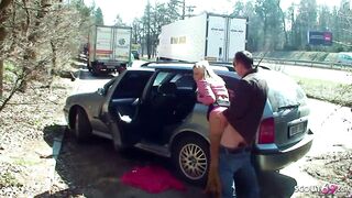 Real Teen Street Outdoor Fuck on Parking Spot by Client - 9 image
