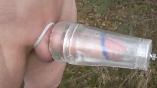 Outdoor fleshlight swollen cock milking - 3 image