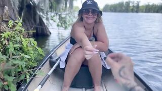 BAYOU BLOWJOB - @angelrawww sucks cock in a canoe! - 2 image