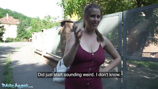 Public Agent attractive Belgian tourist with natural big tits lets huge cock slide inside her shaved pussy outdoors - 4 image