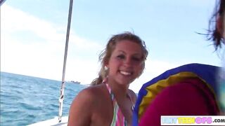 BrookeSkype Lesbian kissing nude Boat Vacation - 2 image