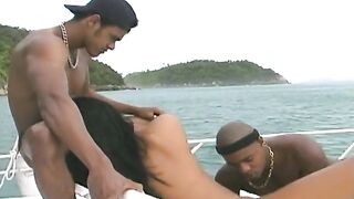 Ju Pantera has threesome on a boat with two black cocks - 6 image