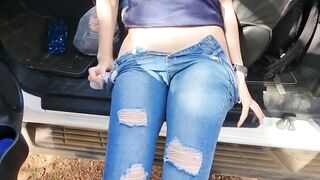 Pissing Compilation of 18 year old barely Indoor and Outdoor Peeing - 9 image