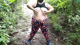 sexy walk with chubby girl in the forest - 10 image