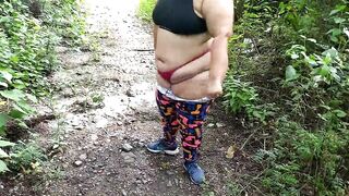 sexy walk with chubby girl in the forest - 12 image
