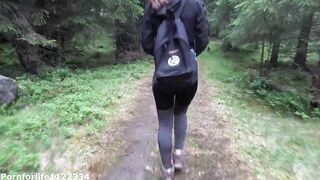Hiking adventures fucking bubble butt hiker next to the tree with cumhot on her ass - 5 image
