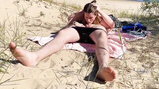 Sucking His Dick At Public Nudist Beach - 14 image