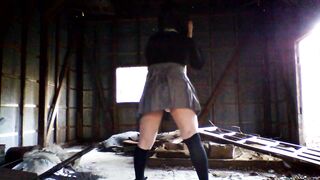Beautiful transgender woman masturbates in an abandoned warehouse - 4 image