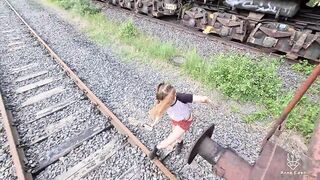 PUBLIC SEX between trains and tracks !! - 11 image