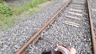 PUBLIC SEX between trains and tracks !! - 6 image