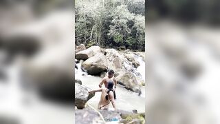 Step-siblings get almost caught fucking in the river - 2 image