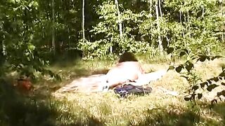 Sexy German BBW fingering her pussy in the middle of the woods - 2 image