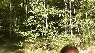 Sexy German BBW fingering her pussy in the middle of the woods - 4 image