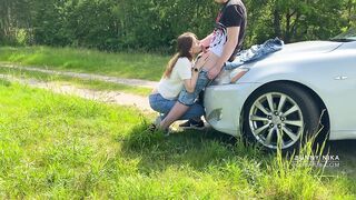 Shy Girl Sucking Dick Outdoors & Getting Fucked After Getting a Ride - 3 image