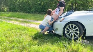Shy Girl Sucking Dick Outdoors & Getting Fucked After Getting a Ride - 4 image